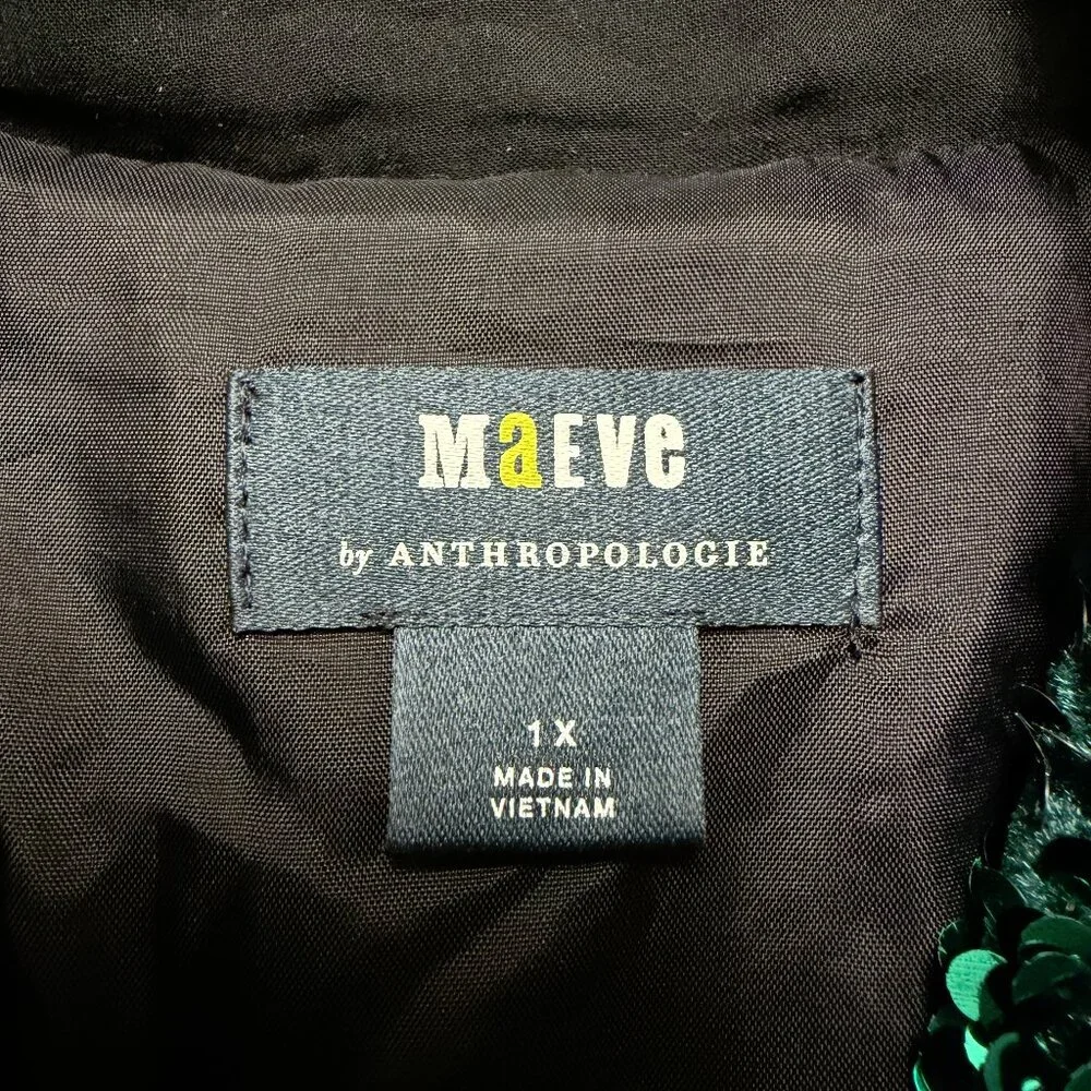 Maeve by Anthropologie Sequin Bomber Jacket SIze 1X - Picture 7 of 13